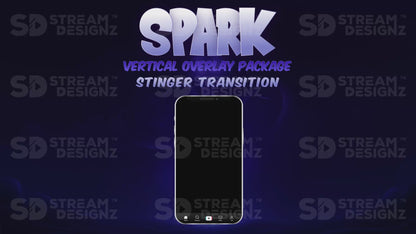 vertical stream overlay package stinger spark stream designz