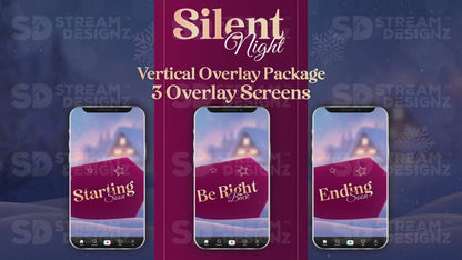 vertical stream overlay package 3 overlay screens silent night stream designz