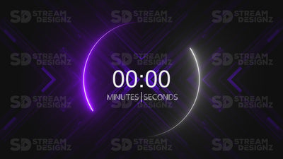 5 minute count up timer ultraviolet preview video stream designz