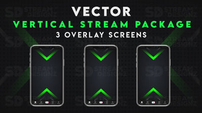 vertical stream overlay package 3 overlay screens vector stream designz