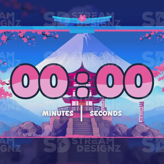 5 minute count up timer sakura chill preview video stream designz
