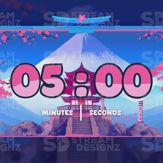 5 minute countdown timer sakura chill thumbnail stream designz