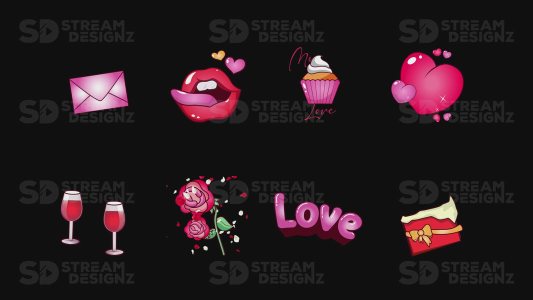Twitch emotes animated preview video day of love stream designz