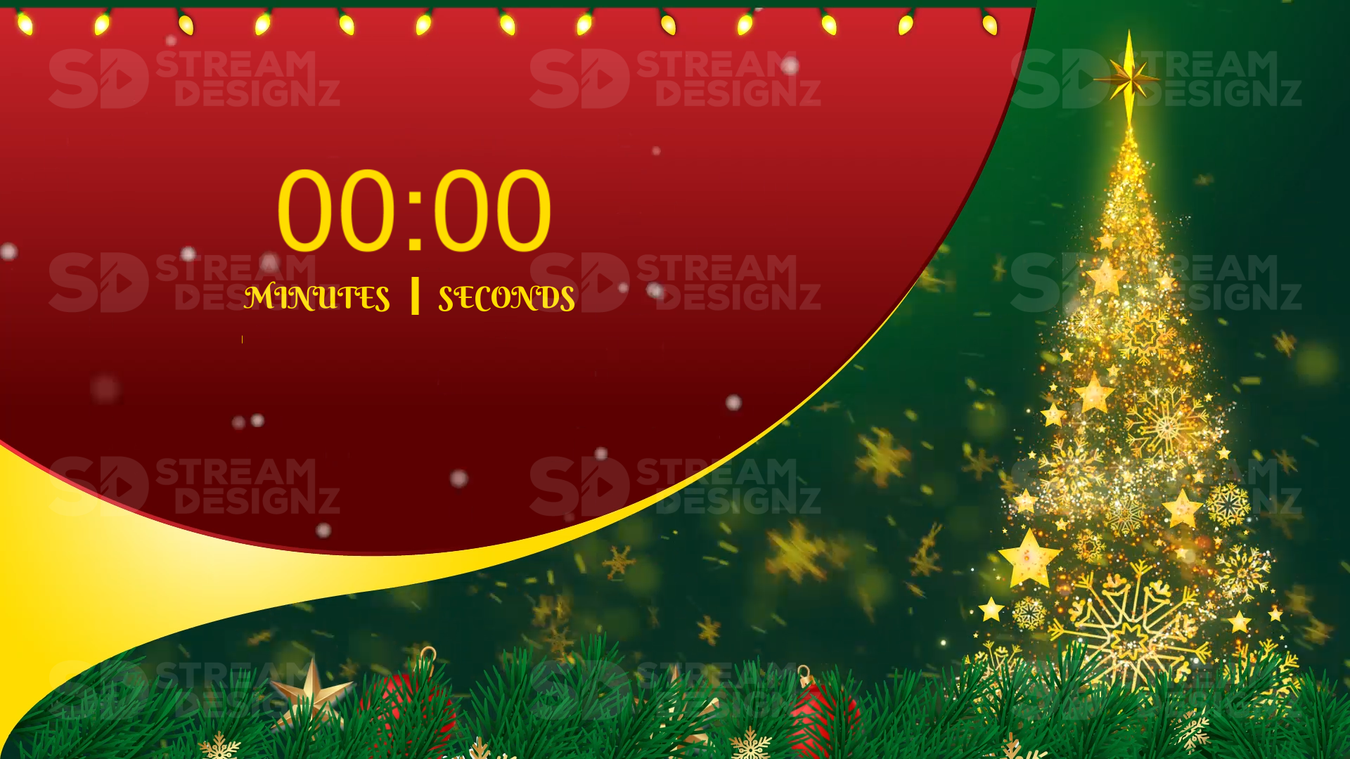 5 minute count up timer merry christmas thumbnail stream designz