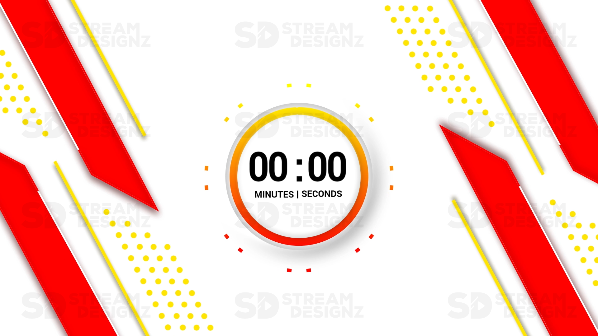 5 minute count up timer preview video sleek yellow and red stream designz