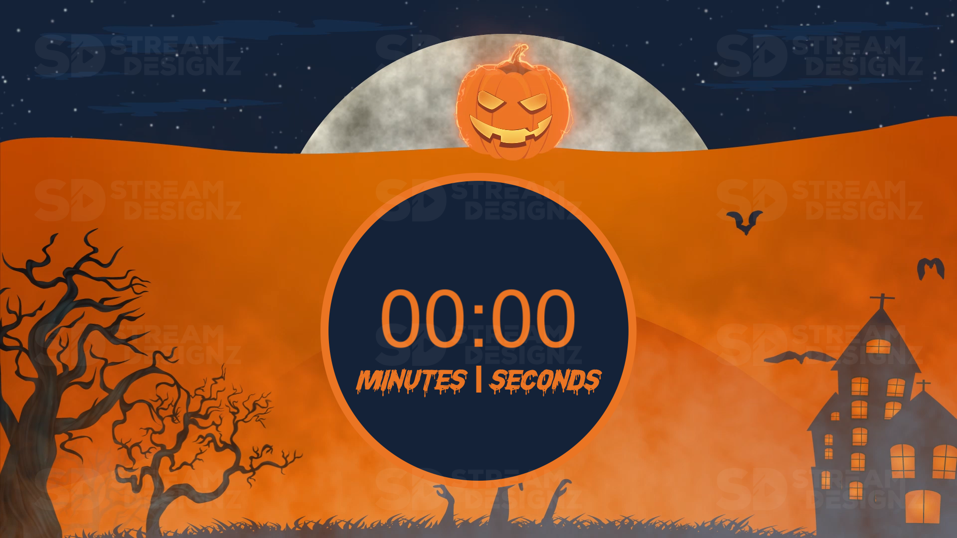 5 minute count up timer preview video spooky szn stream designz