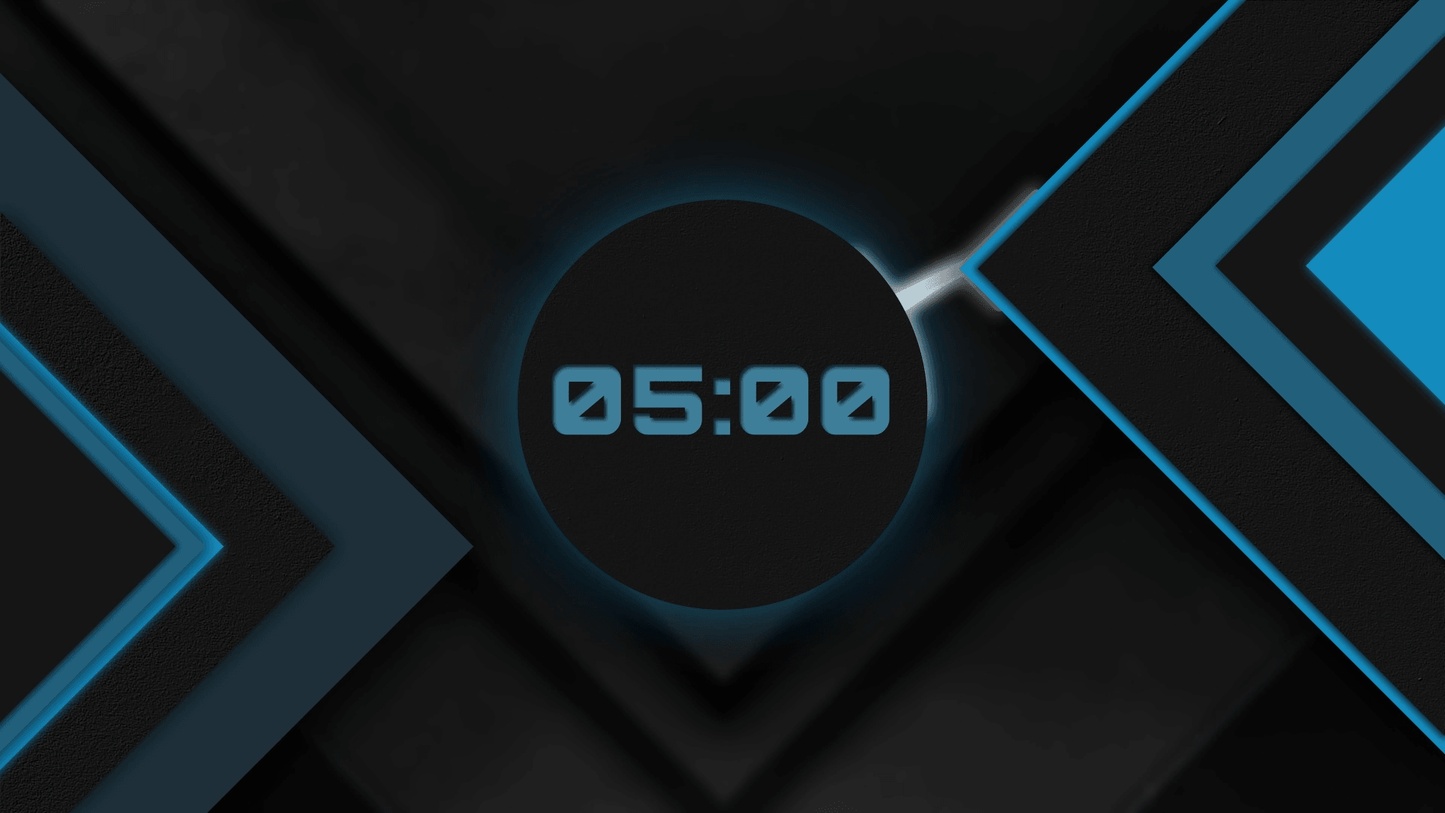 5 Minute Countdown Timer Electric Black and Blue Thumbnail
