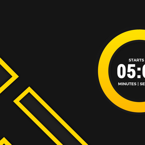 5 Minute Countdown Timer Lux Black and Yellow