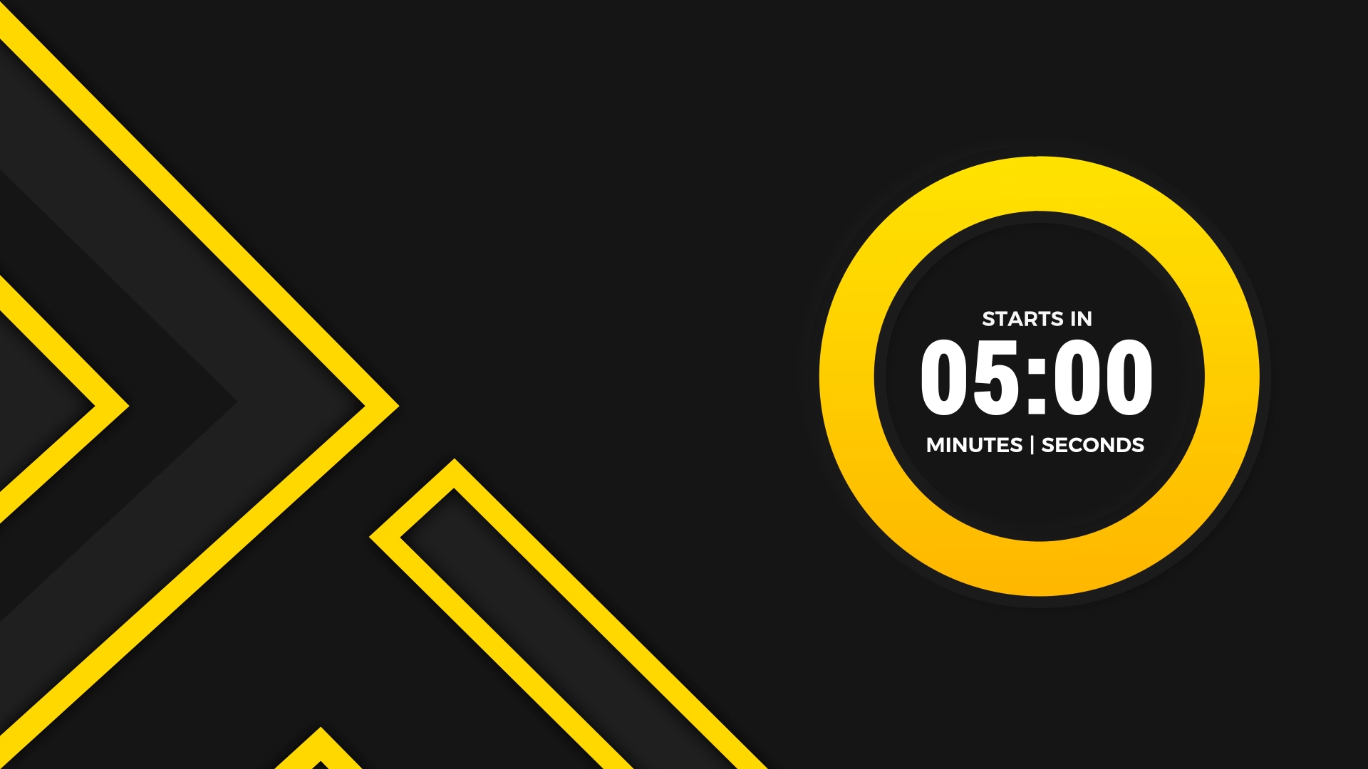 5 Minute Countdown Timer Lux Black and Yellow