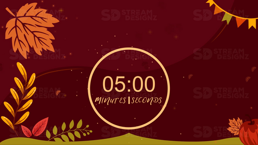 5 minute countdown timer thumbnail fall harvest stream designz