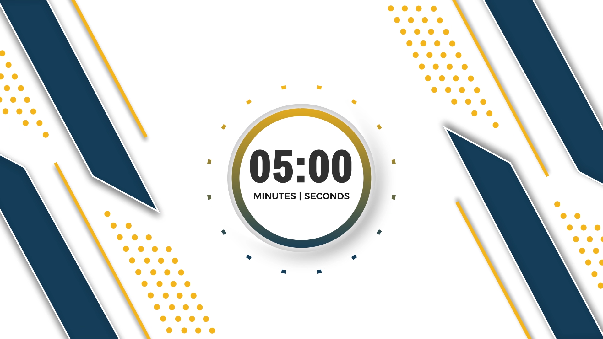 5 Minute Countdown Timer Sleek Yellow and Blue