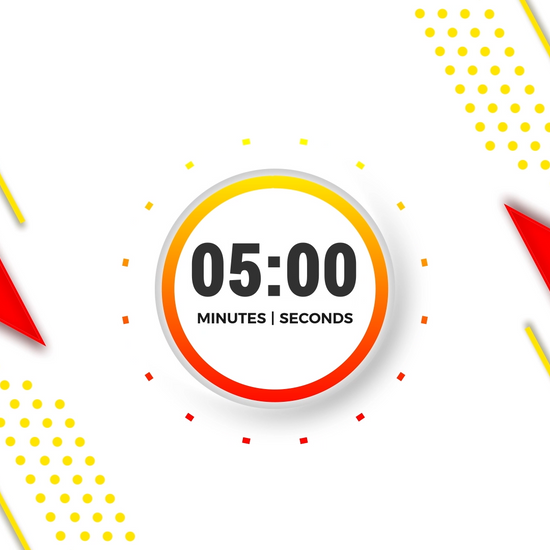 5 Minute Countdown Timer Sleek Yellow and Red