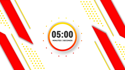 5 Minute Countdown Timer Sleek Yellow and Red Thumbnail