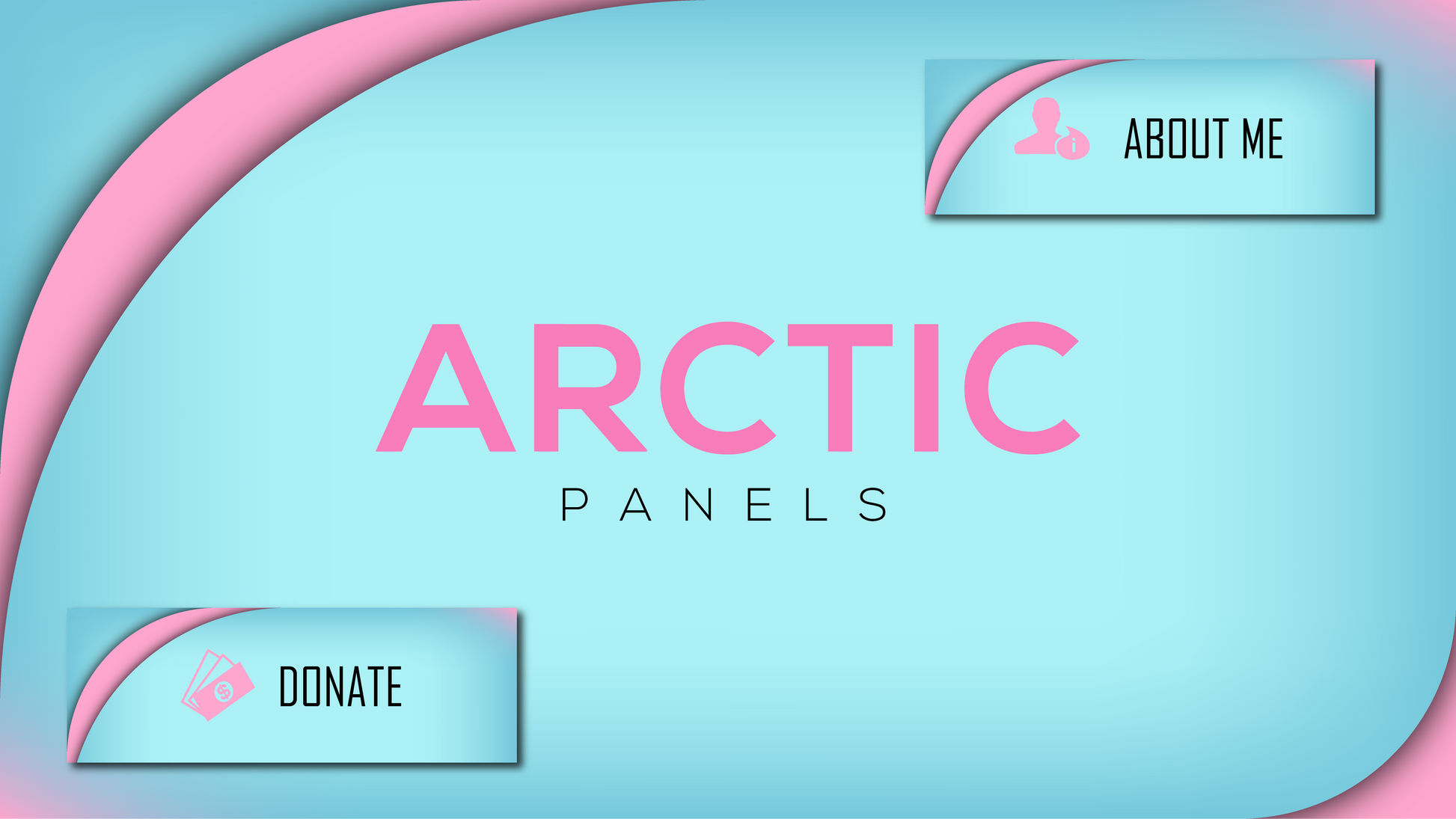 Twitch panels arctic baby blue and pink thumbnail stream designz