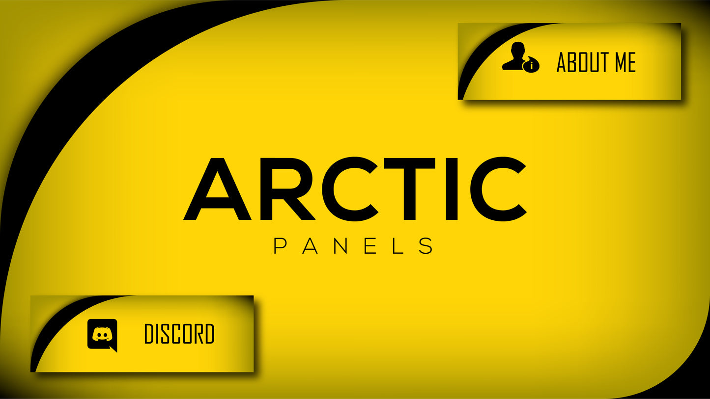 Twitch panels arctic black and gold thumbnail stream designz