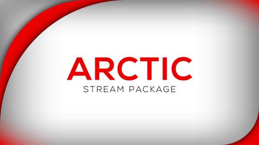 Animated stream overlay package arctic red and white thumbnail stream designz