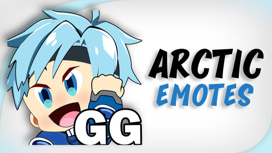 Emotes Arctic Blue & White thumbnail stream designz
