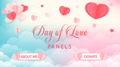 Twitch panels day of love thumbnail stream designz