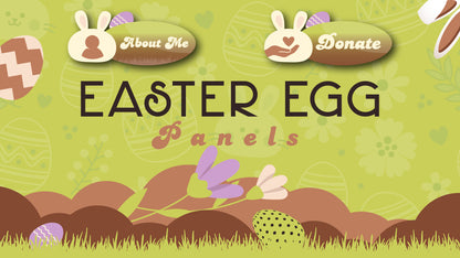 Twitch panels easter egg brown and green thumbnail stream designz