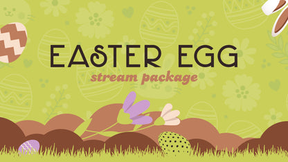 Stream overlay package easter egg brown and green thumbnail stream designz
