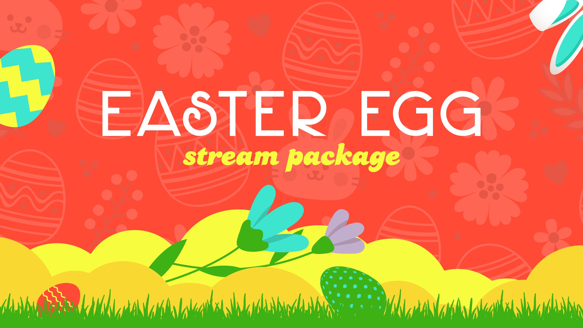 Stream overlay package easter egg orange and yellow thumbnail stream designz