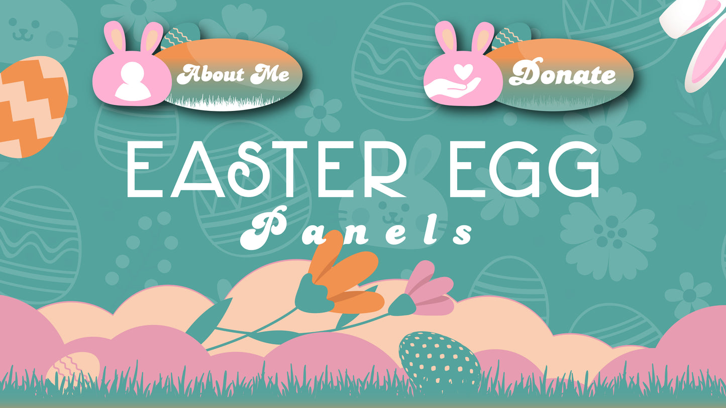 Twitch panels easter egg teal and pink thumbnail stream designz