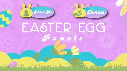 Twitch panels easter egg purple blue and yellow thumbnail stream designz