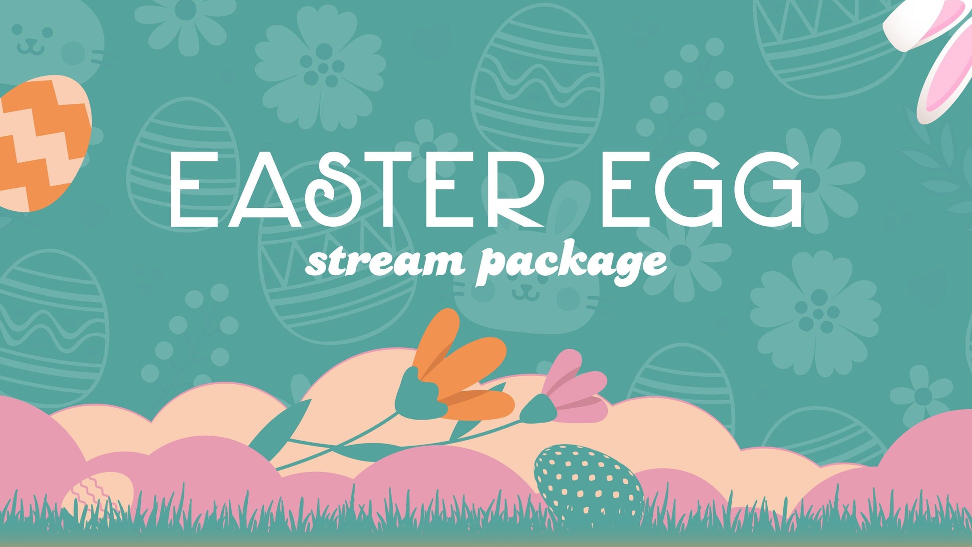 Stream overlay package easter egg teal and pink thumbnail stream designz