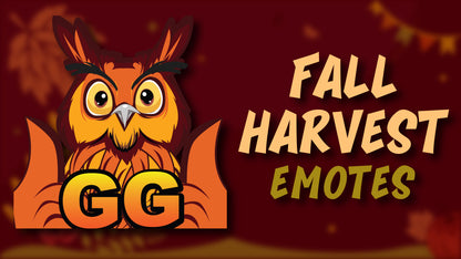 8 Pack Emotes Fall Harvest Thumbnail stream designz