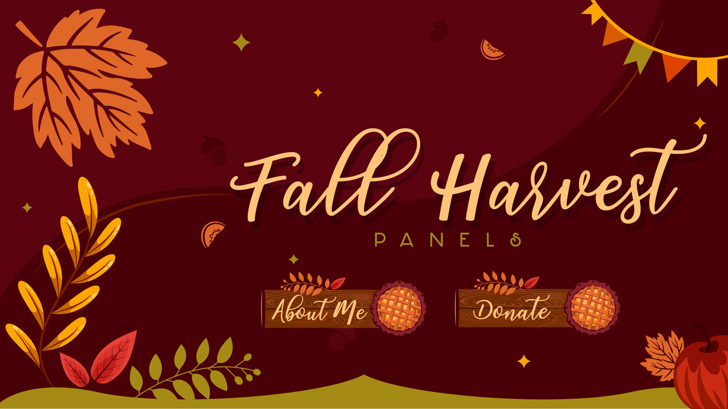 Twitch Panels Thumbnail Fall Harvest Stream Designz