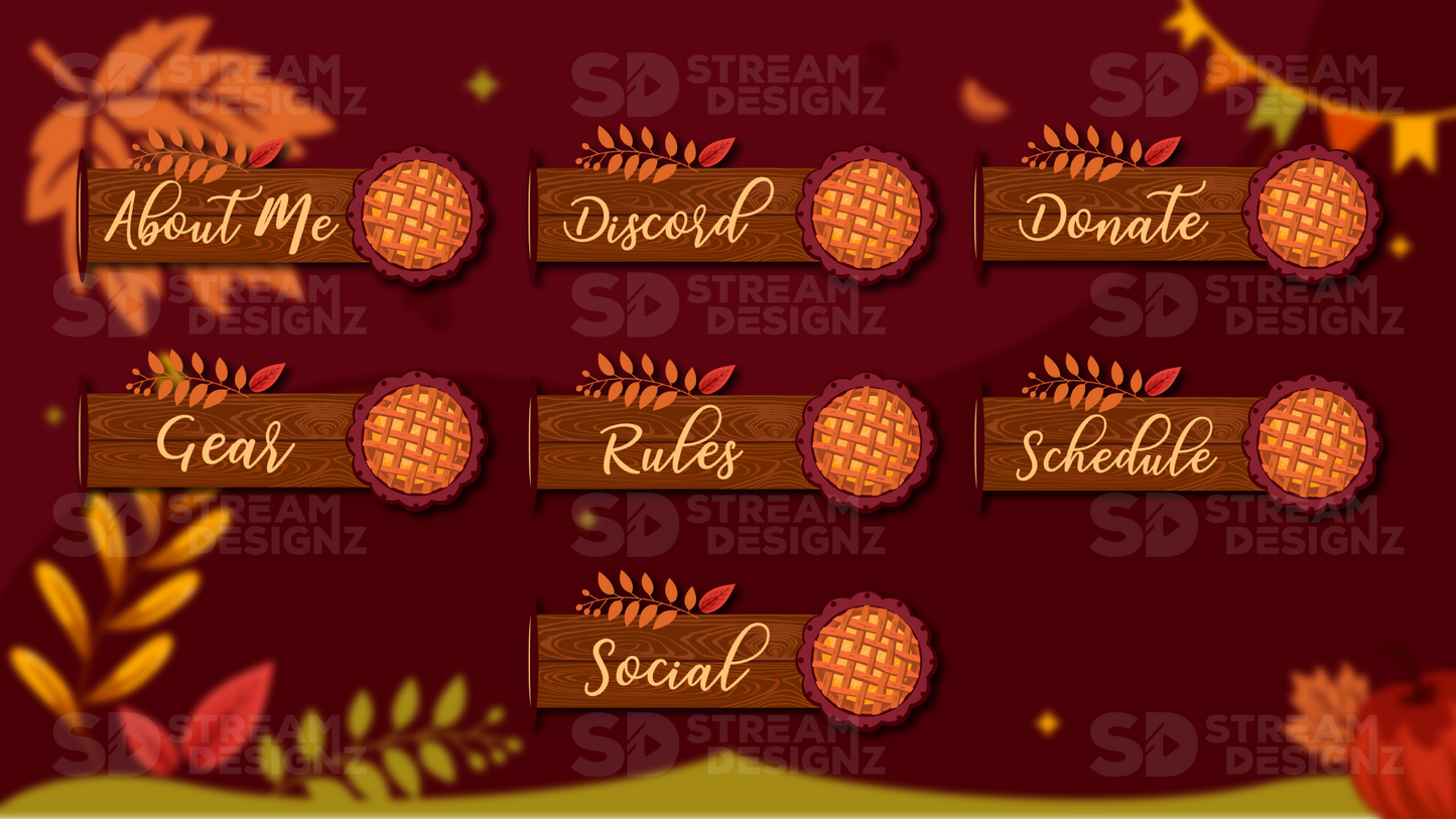 Twitch Panels Preview Image Fall Harvest Stream Designz