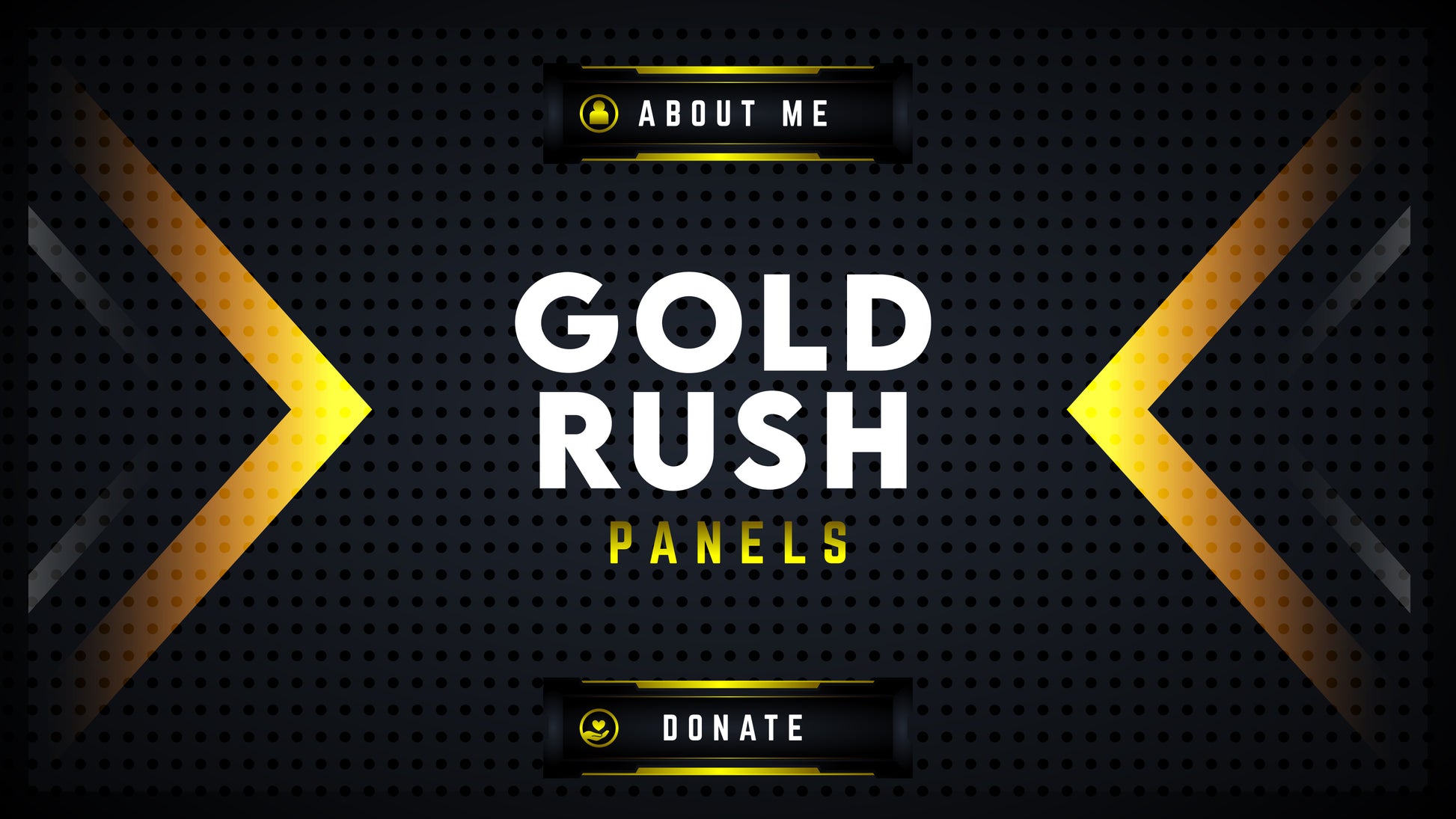 Twitch panels gold rush thumbnail stream designz