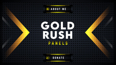 Twitch panels gold rush thumbnail stream designz
