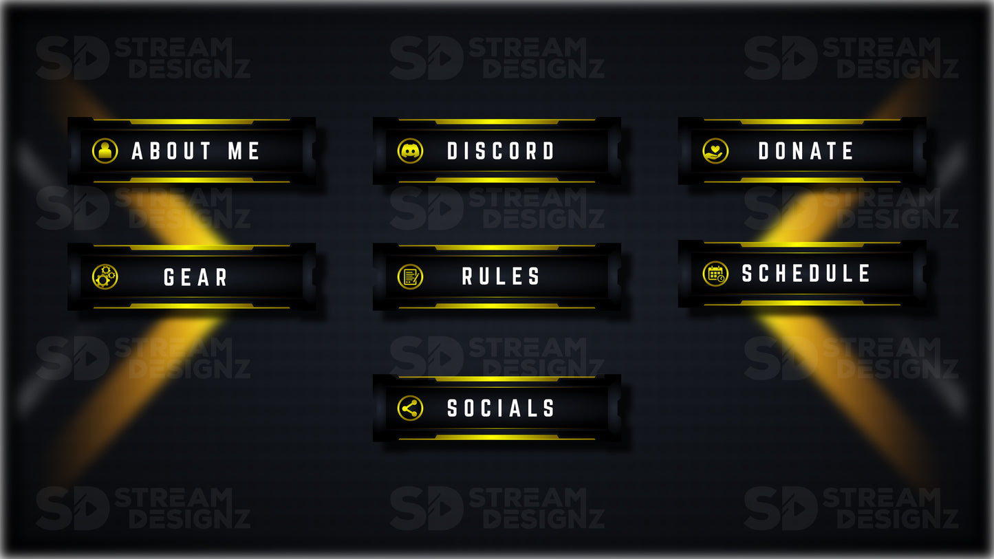 Twitch panels gold rush panels preview stream designz