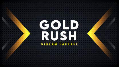 Static stream overlay package gold rush thumbnail stream designz