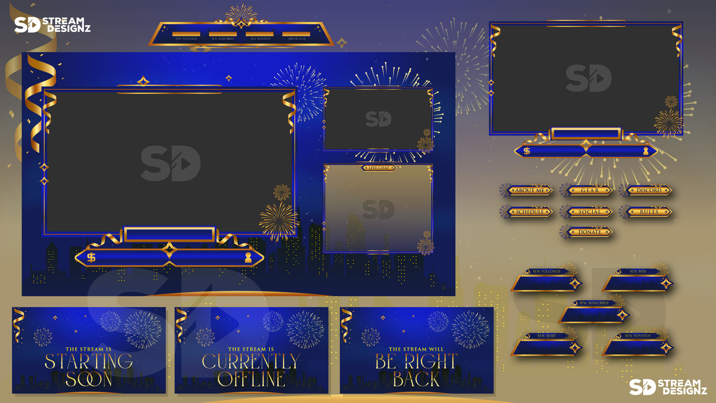 Animated stream overlay package happy new year feature image stream designz