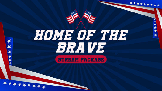 stream overlay package thumbnail home of the brave stream designz
