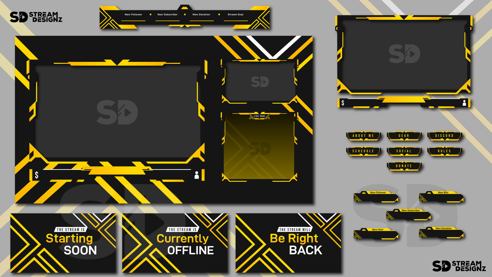 Animated Stream Overlay Package - Lux | Stream Designz