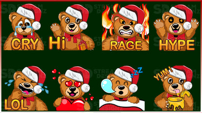 8 Pack Emotes Merry Christmas Static Preview 2 Stream Designz