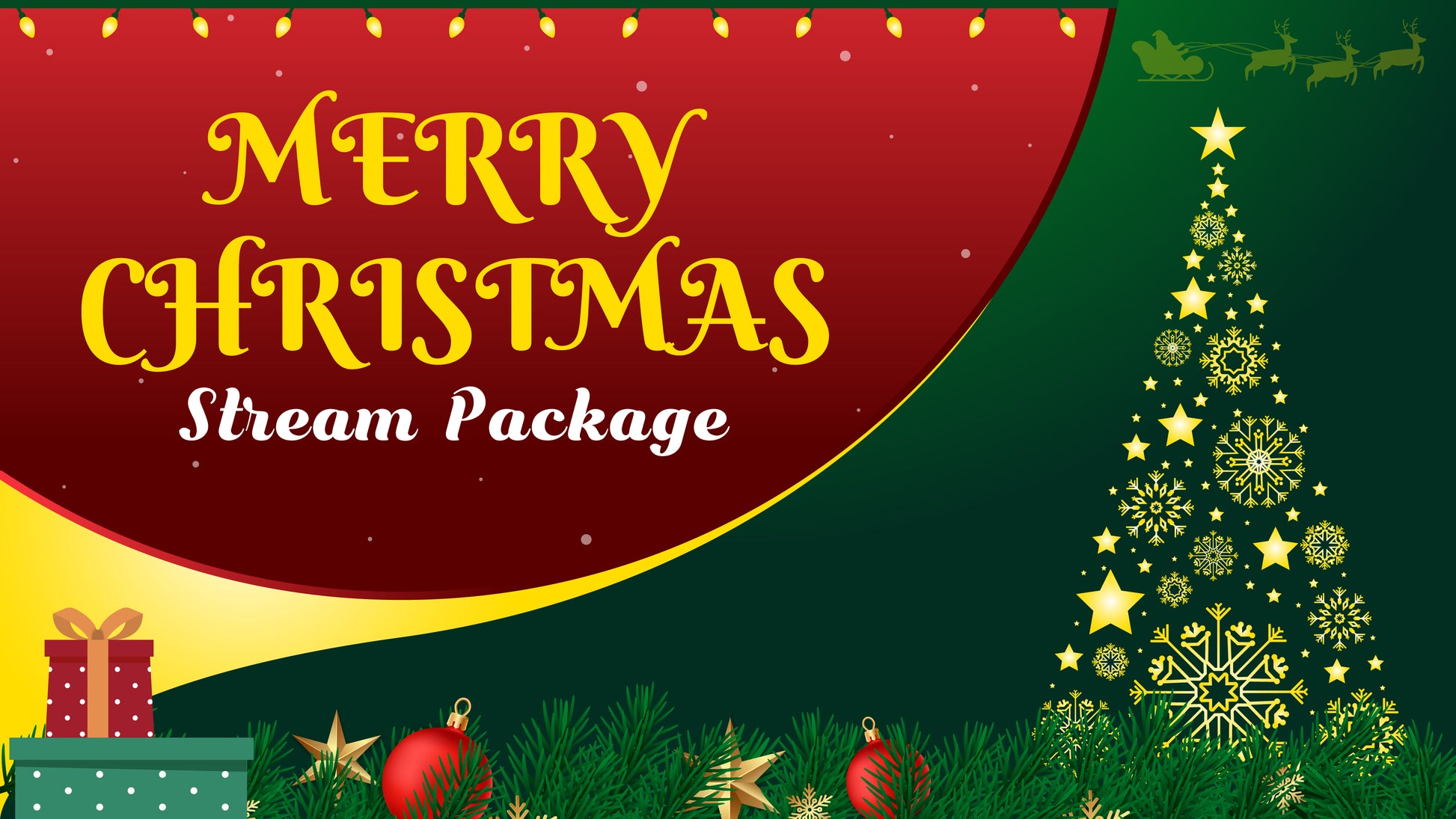Animated stream overlay package merry christmas thumbnail stream designz