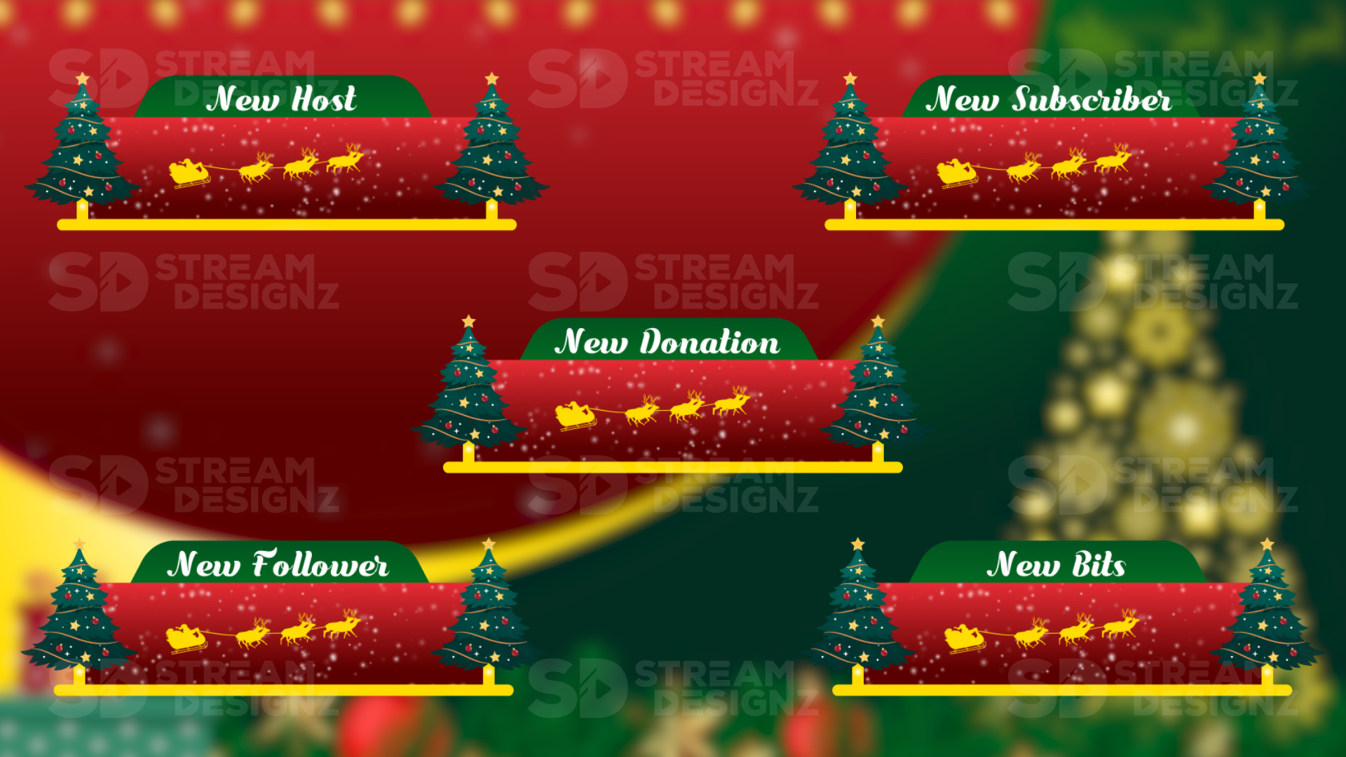 Christmas Animated Stream Alerts Merry Christmas preview image stream designz