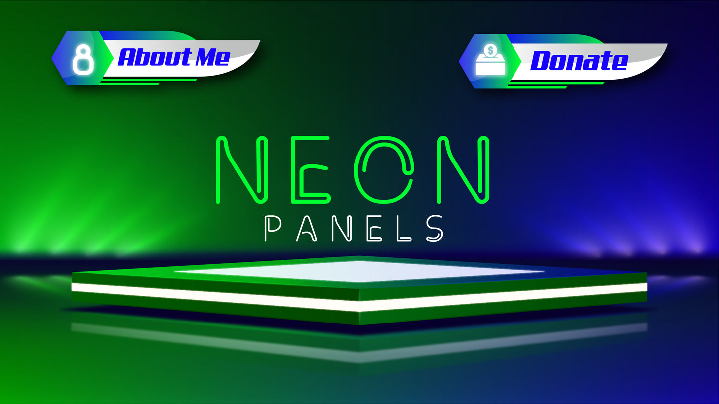 Twitch panels neon thumbnail stream designz