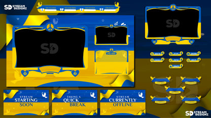 Stream Overlay Package - "Peace For Ukraine" - Stream Designz