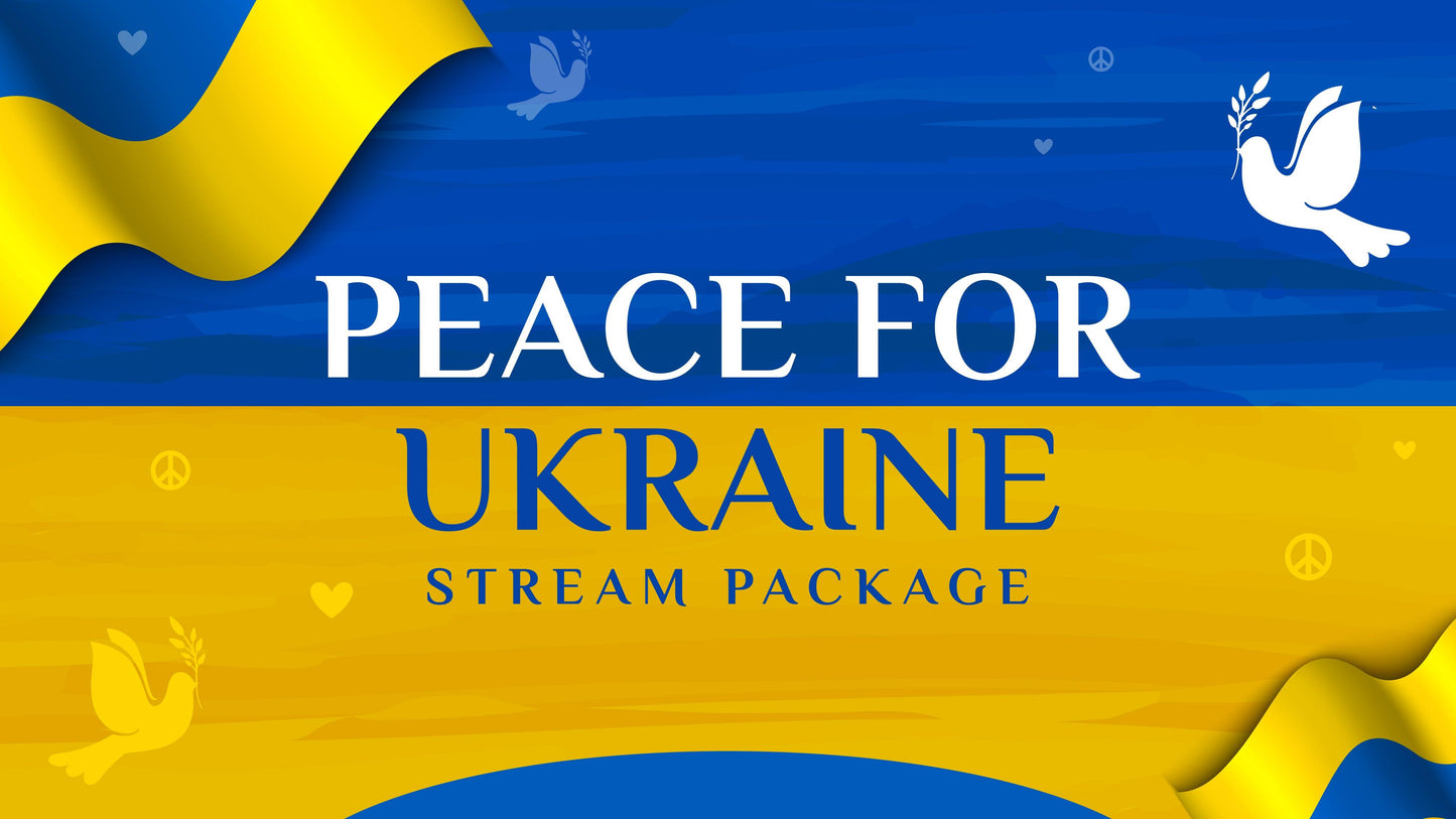 stream overlay package thumbnail peace for ukraine stream designz