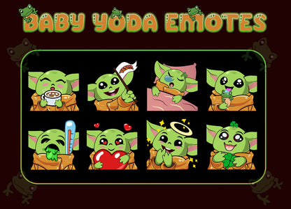 8 Pack Emotes Preview Thumbnail Baby Yoda Stream Designz