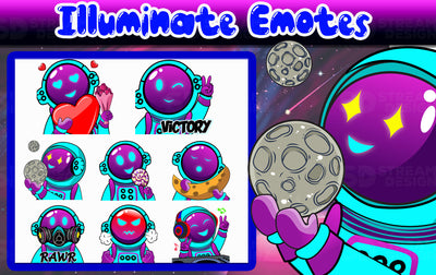 8 pack emotes preview image illuminate stream designz