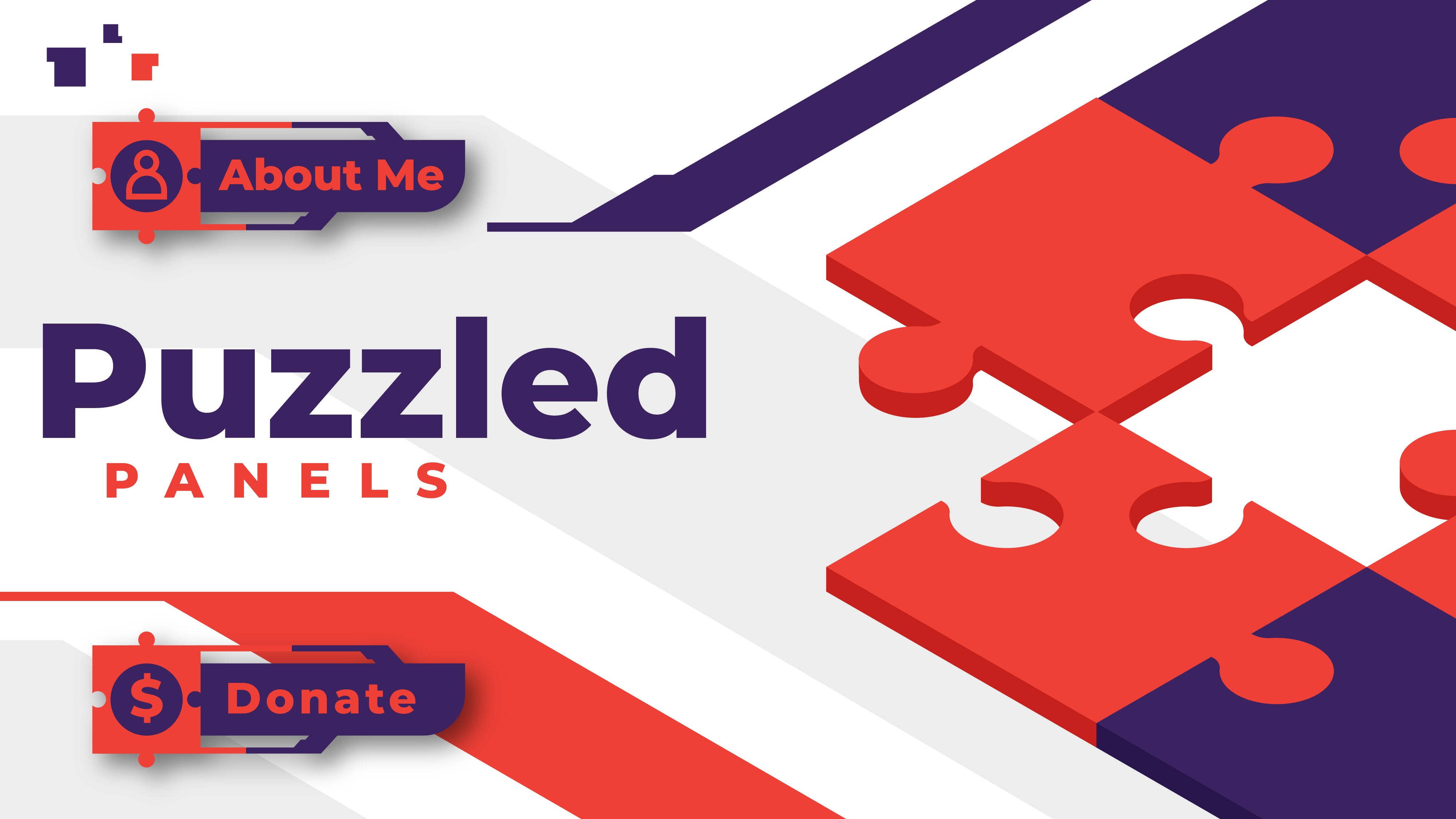 Twitch panels puzzled thumbnail stream designz