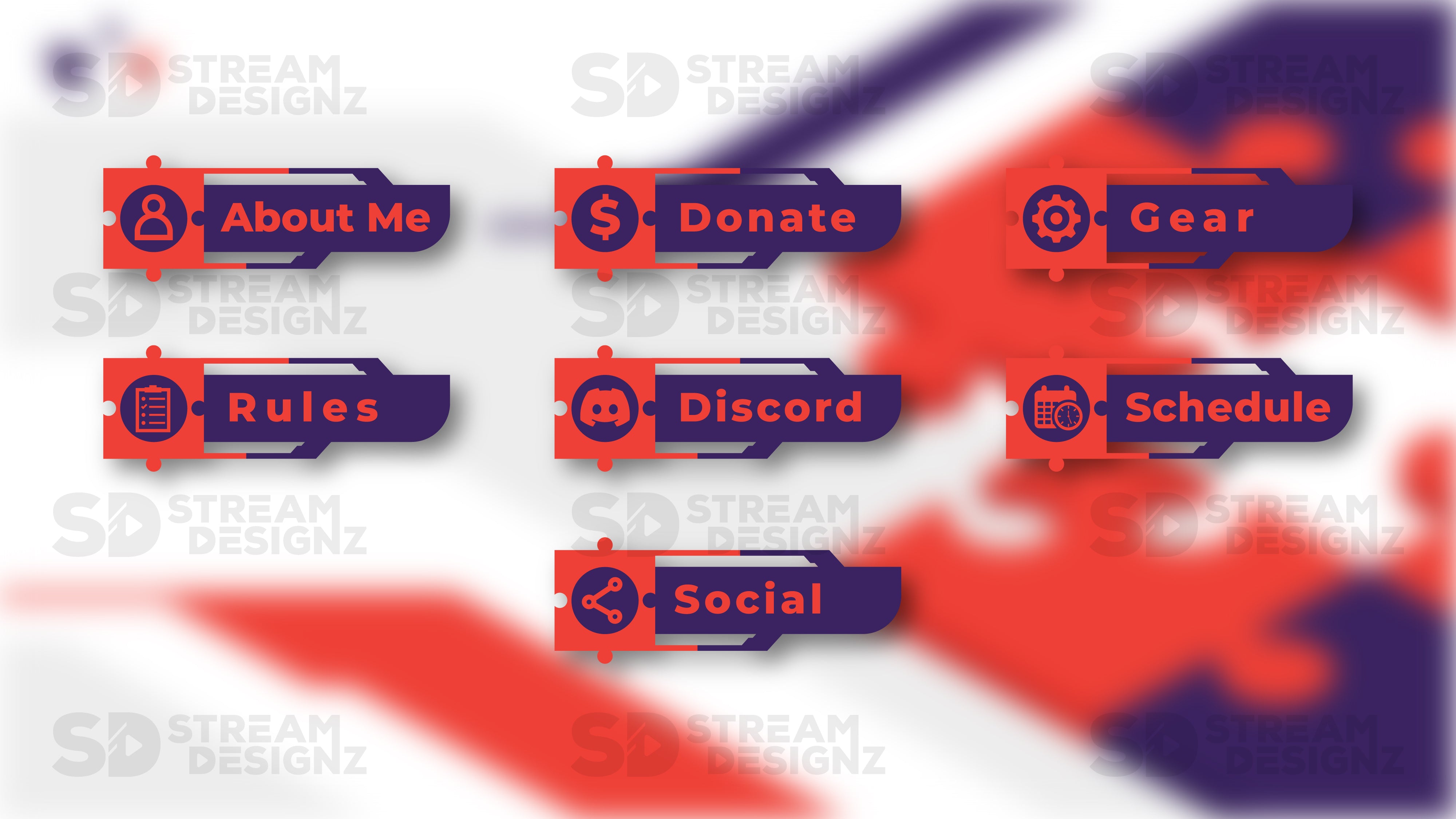Twitch panels puzzled panels preview stream designz