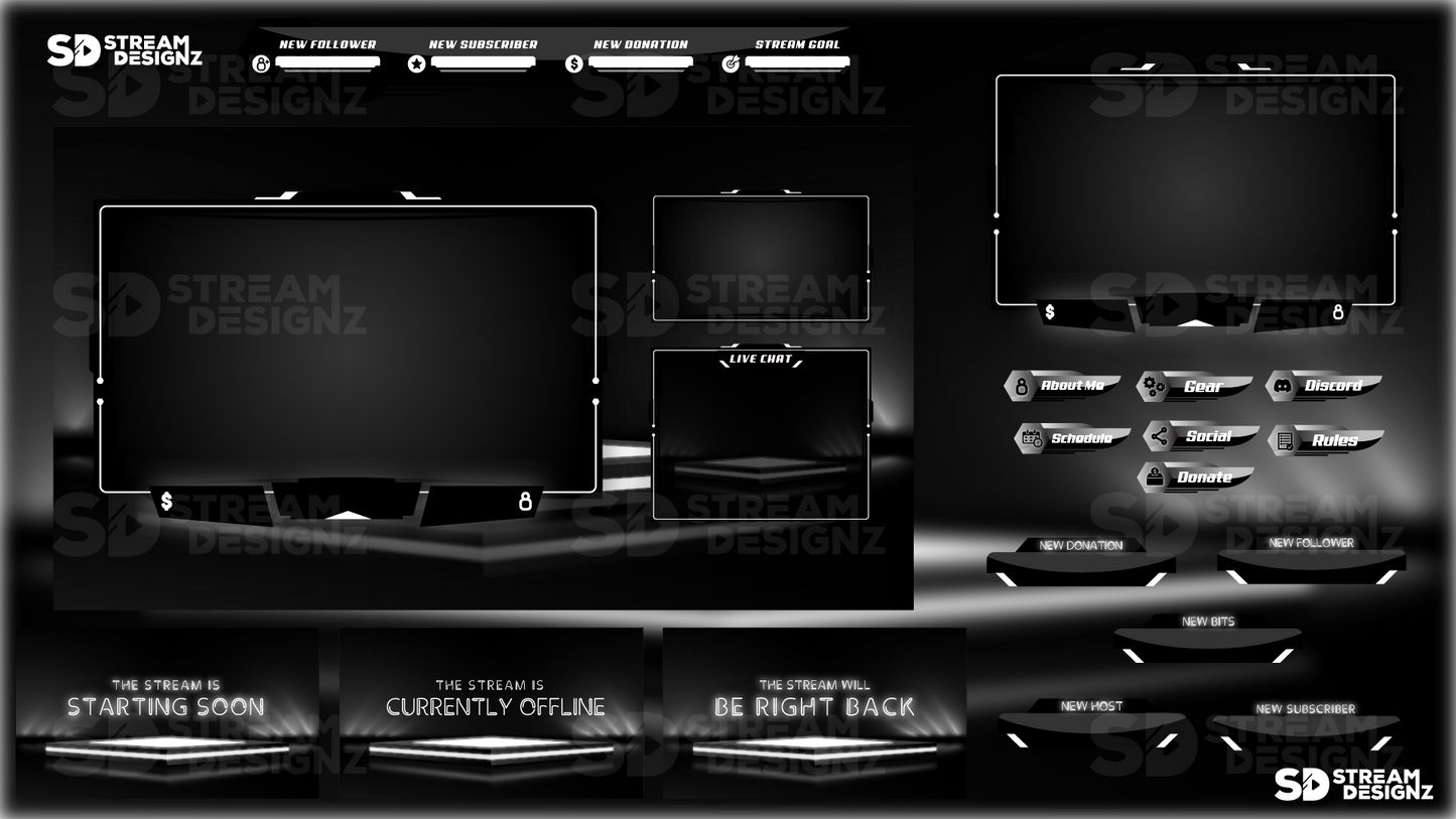 Animated stream overlay package shadow feature image stream designz
