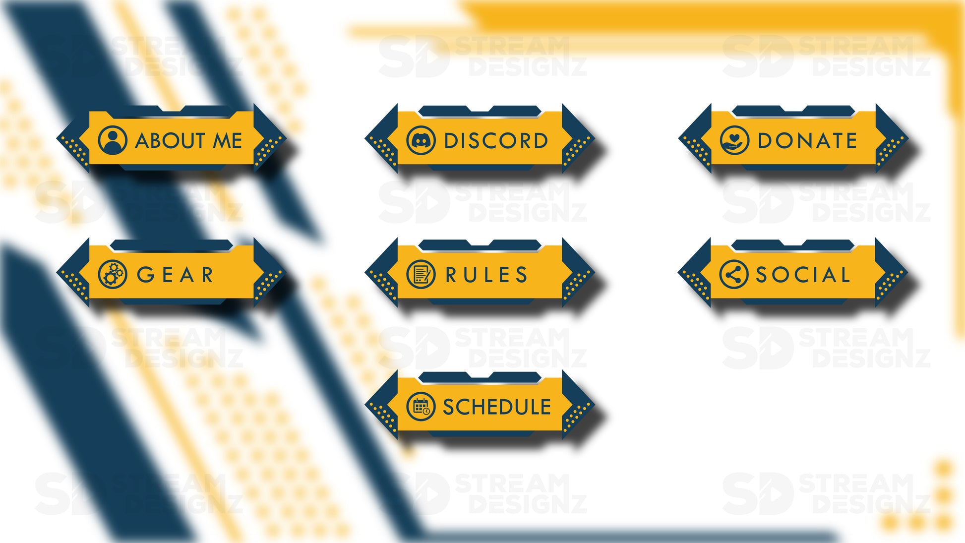 twitch panels sleek yellow and blue preview image stream designz
